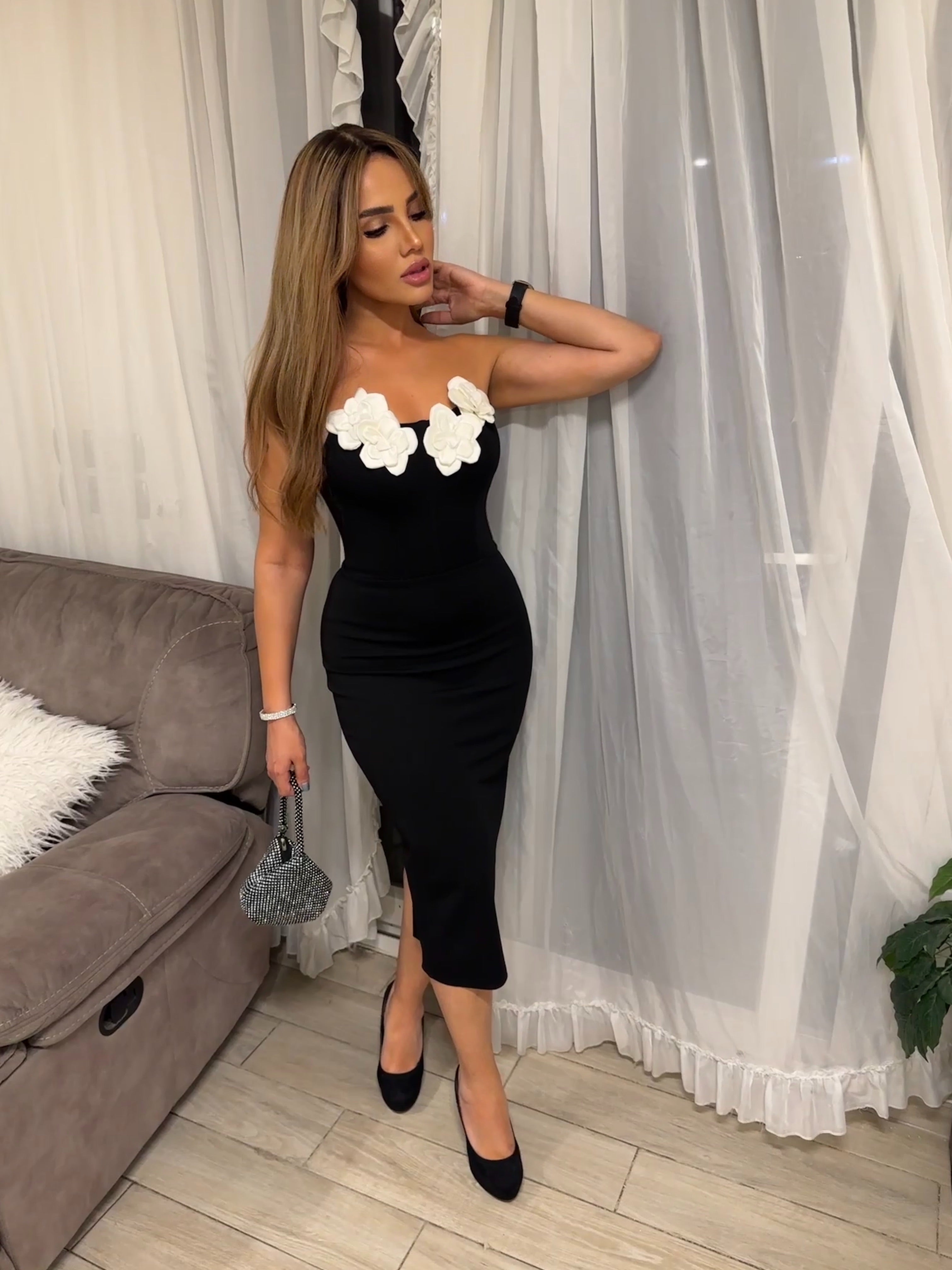Blossom Black Dress
