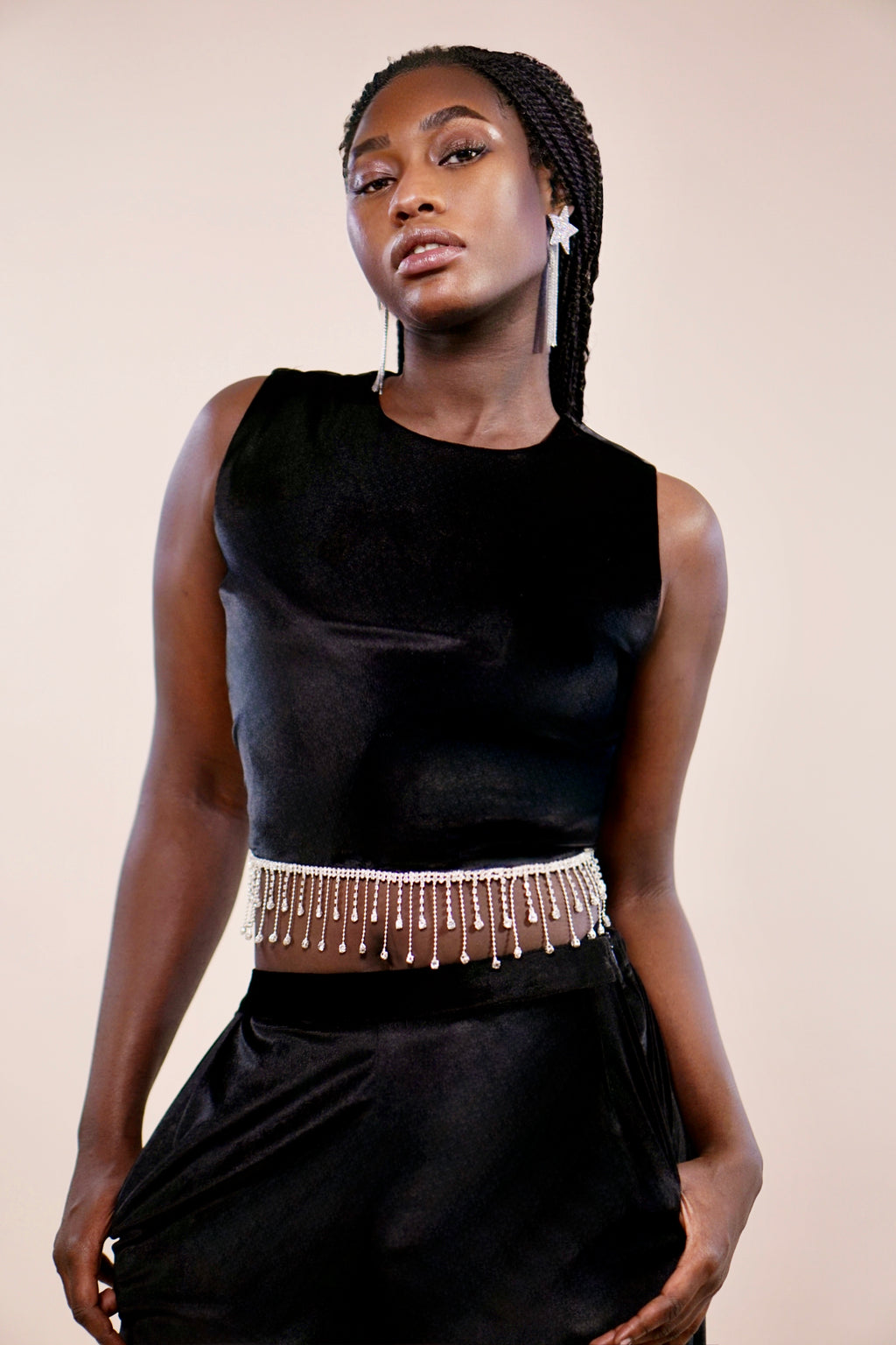 Velvet Fringed Top