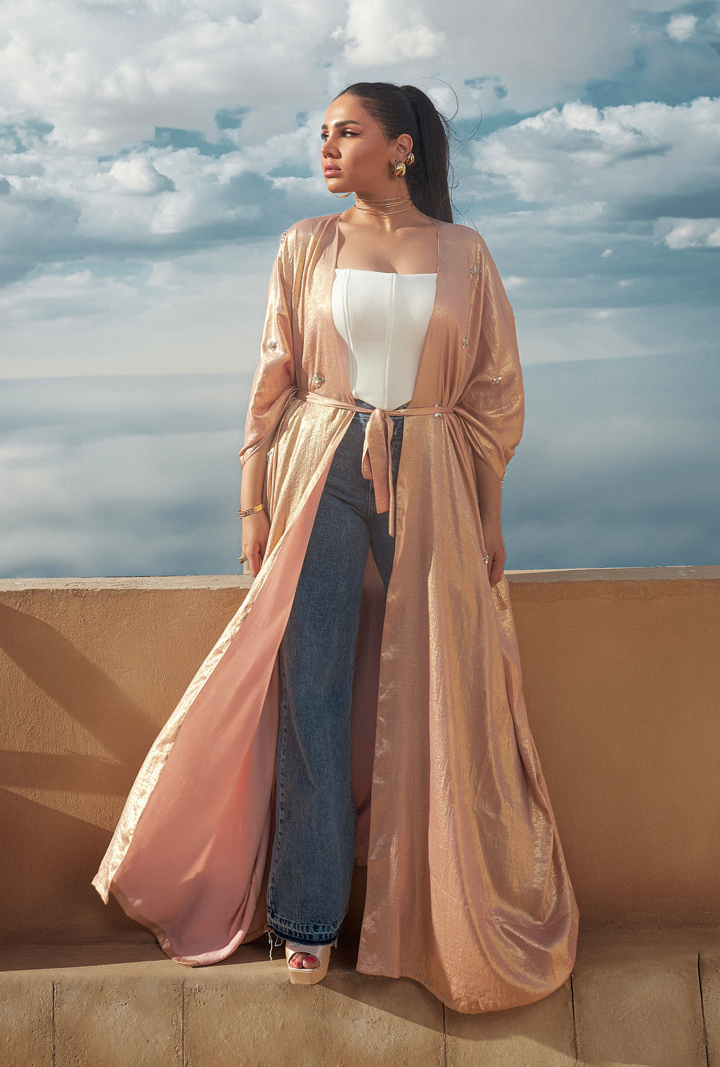 Rose Metallic Kaftan
