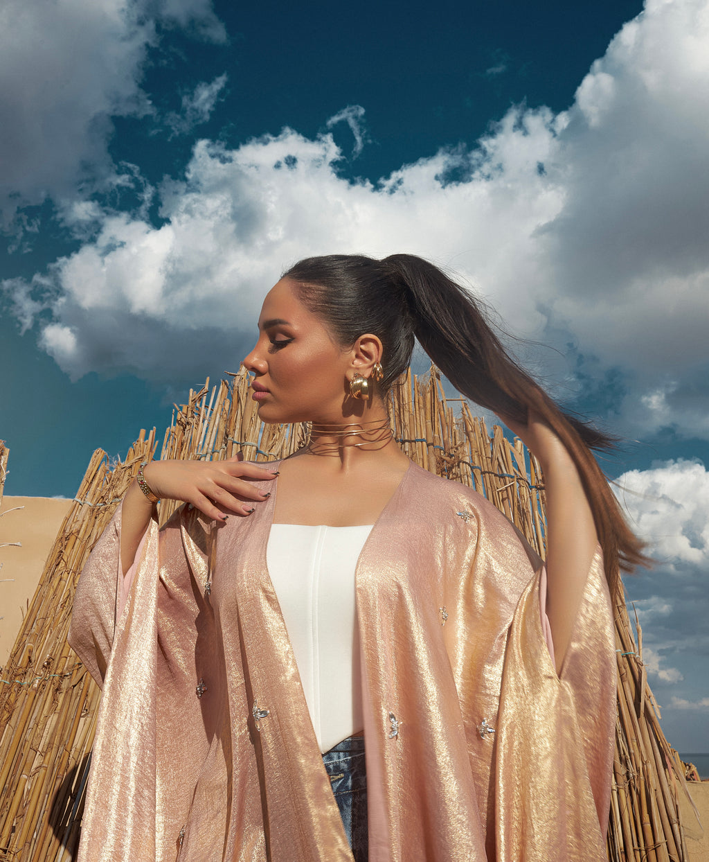 Rose Metallic Kaftan