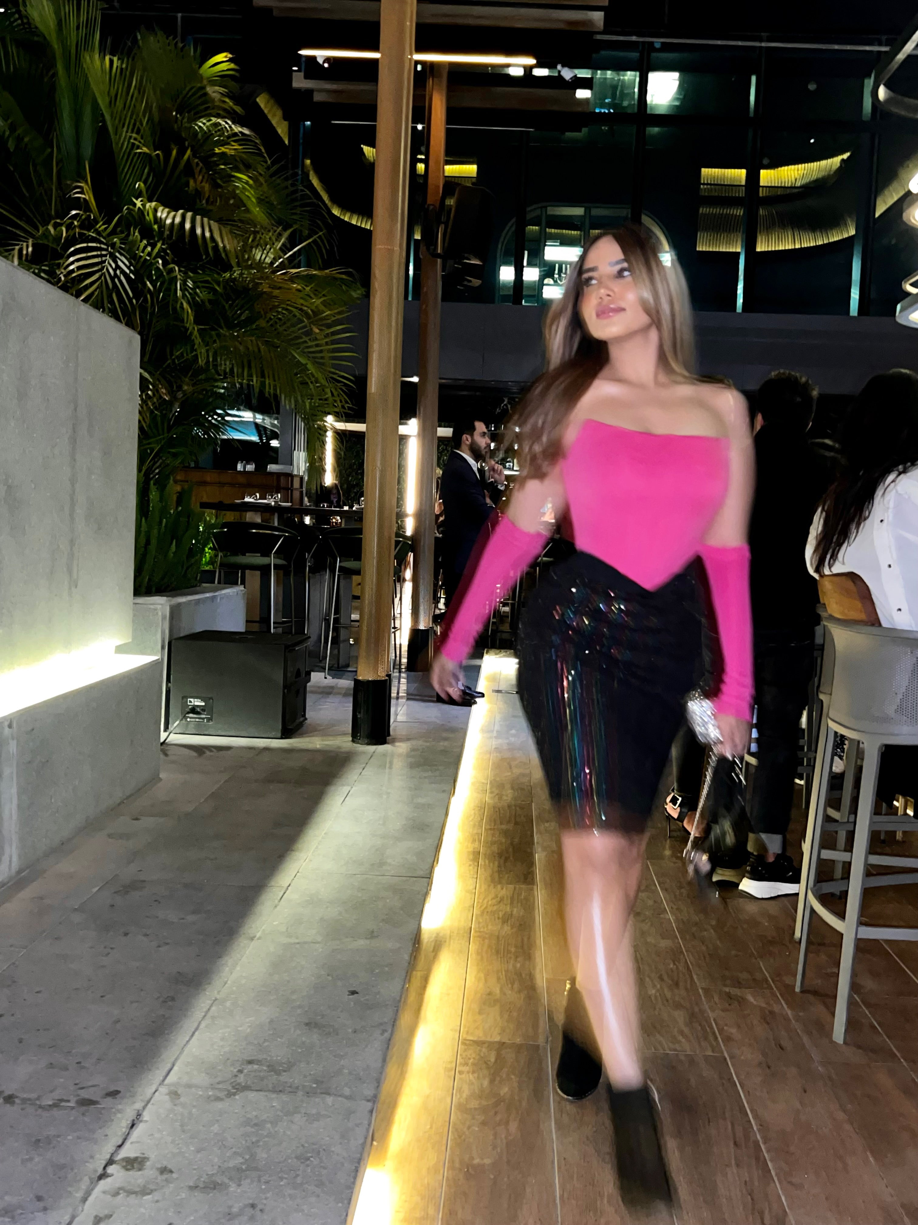 Long Gloves Pink Corset