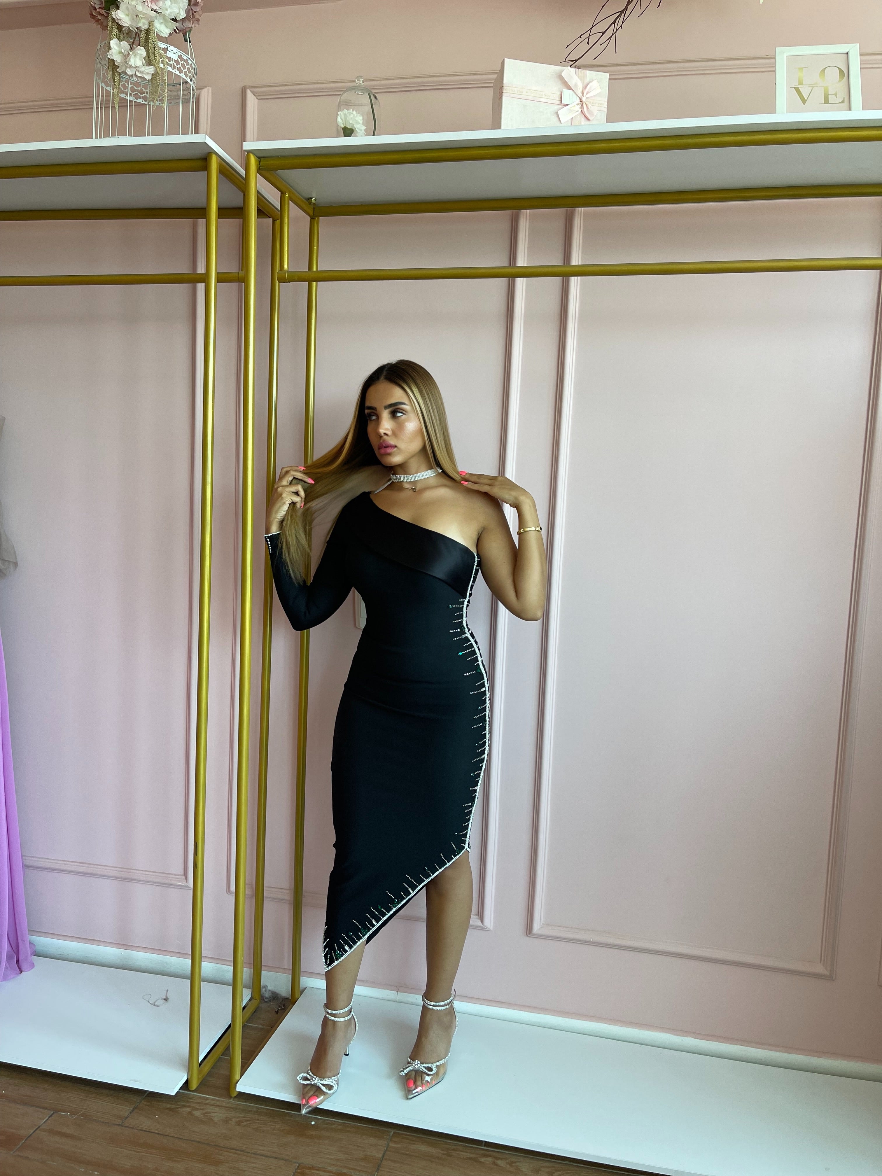 Jeweled Black Dress