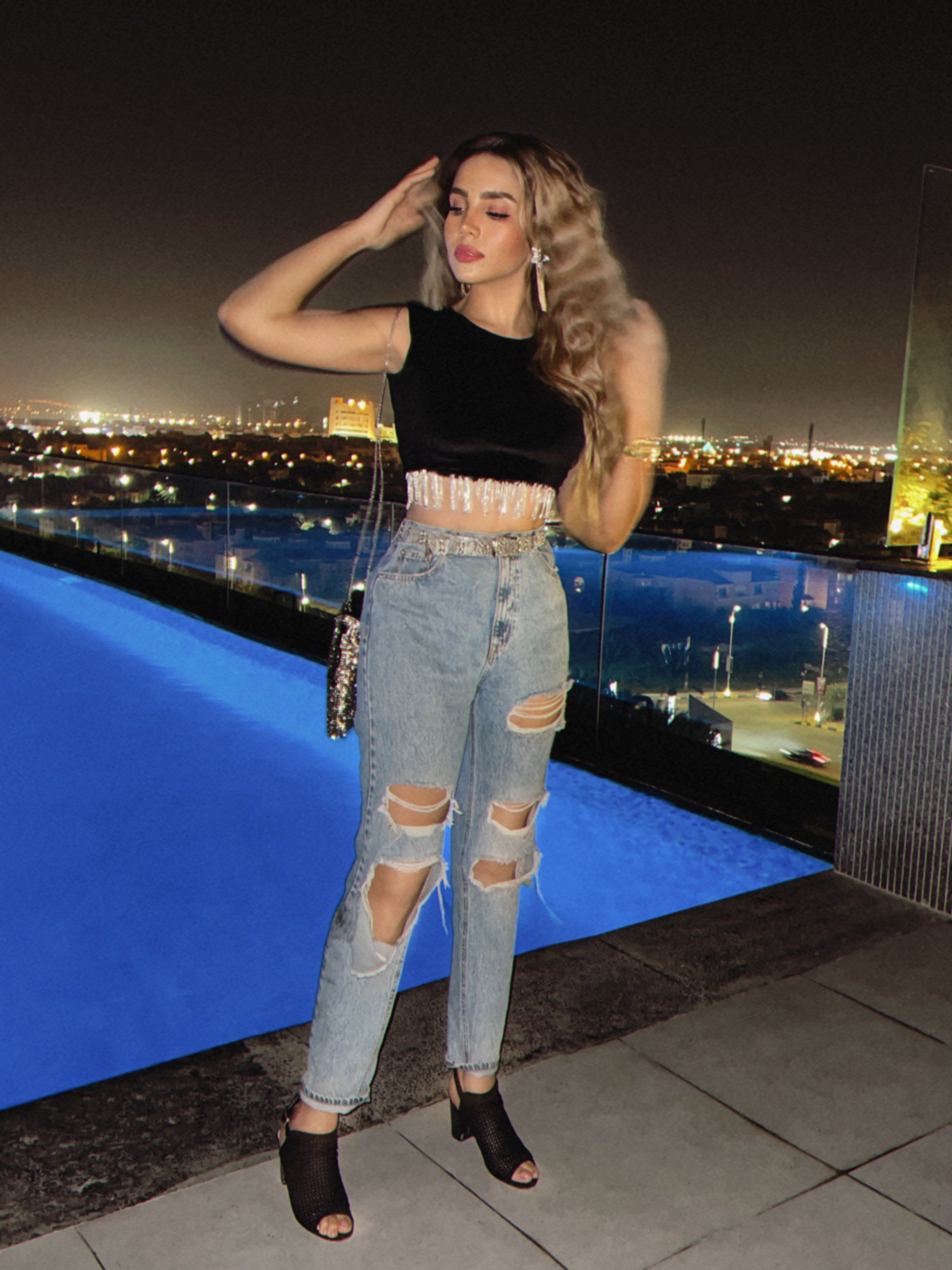 Velvet Fringed Top