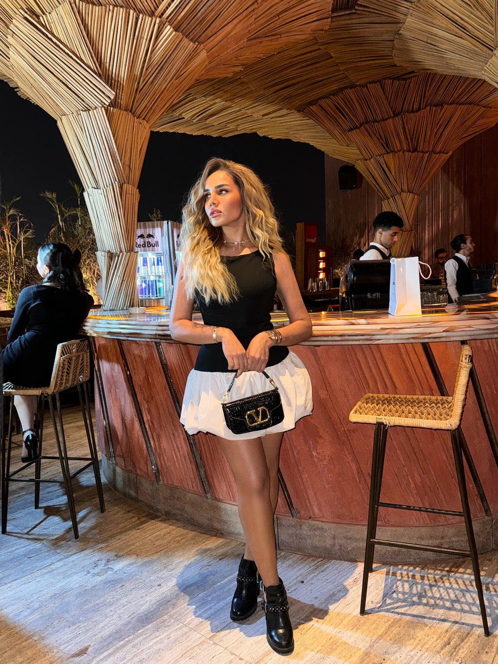 Puffed Up Zebra Dress
