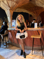 Puffed Up Zebra Dress