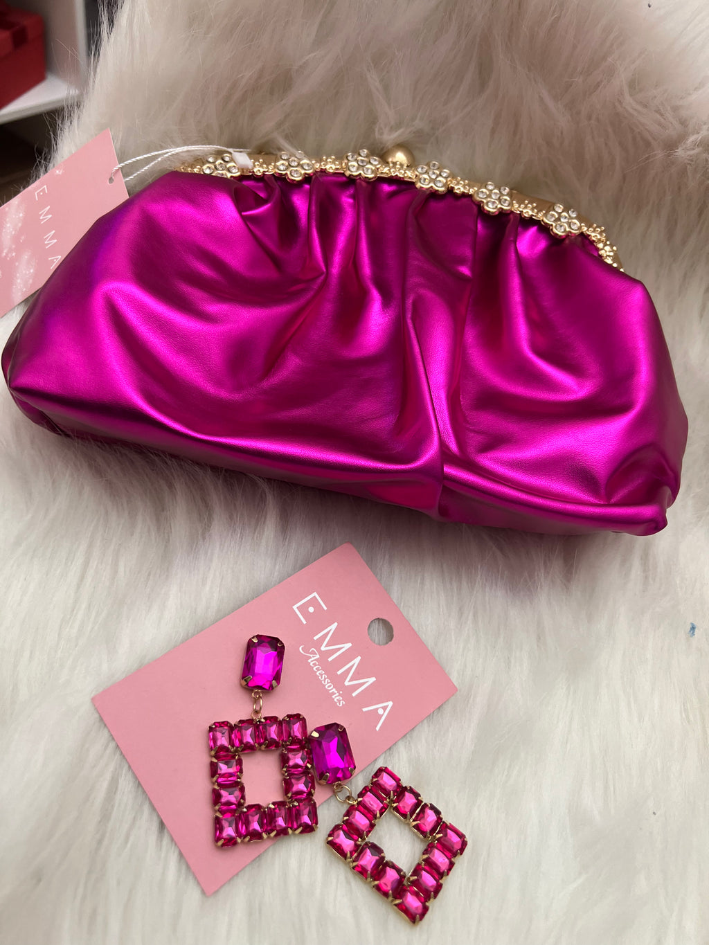 Fuchsia Geometric Earrings