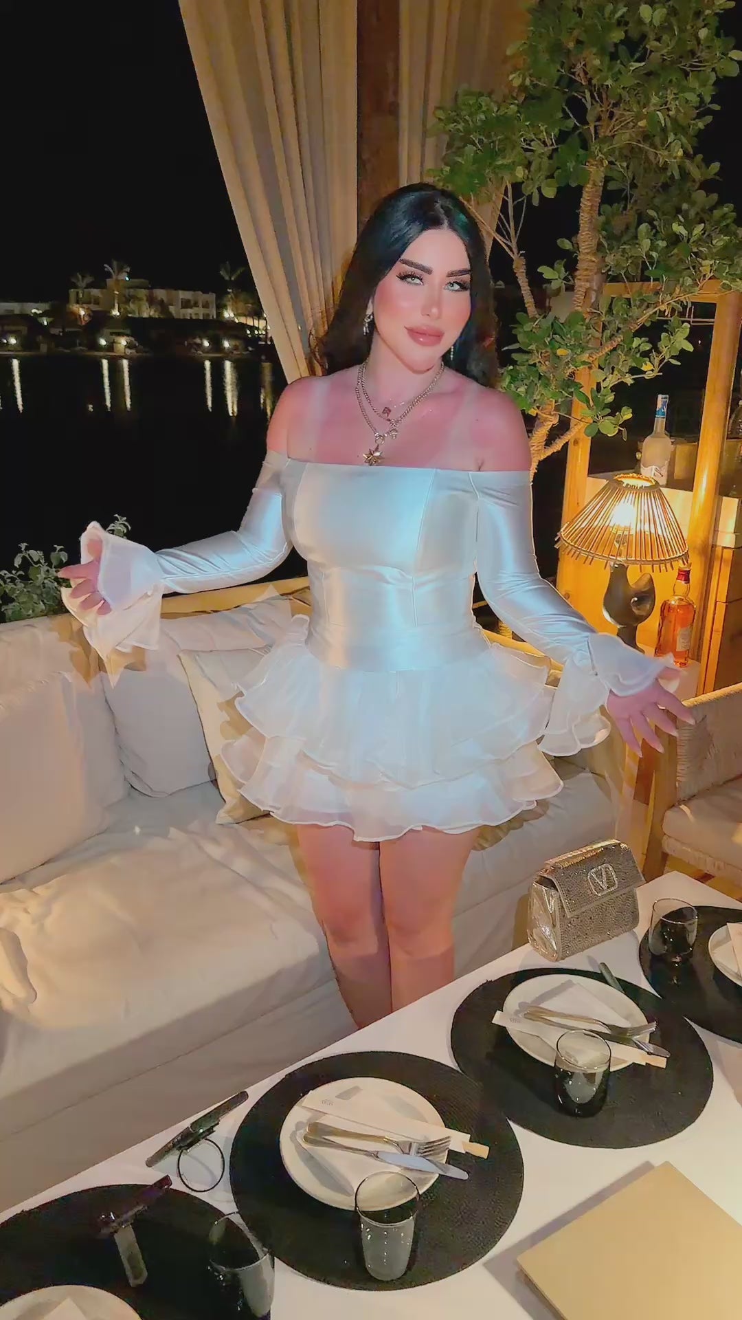 Fluffy Off-Shoulder Dress